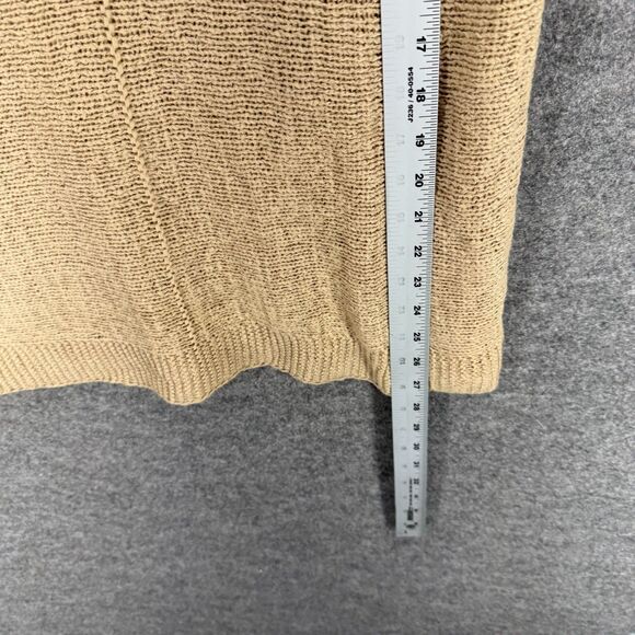 Cable & Gauge Knit Top Women M Medium Beige Short Sleeve Round Neck Acrylic - Picture 6 of 7